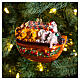 Santa's ark, Christmas tree decoration, blown glass s2