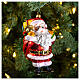 Santa Claus gift sack Christmas tree decoration blown glass s2