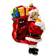Santa Claus gift sack Christmas tree decoration blown glass s5