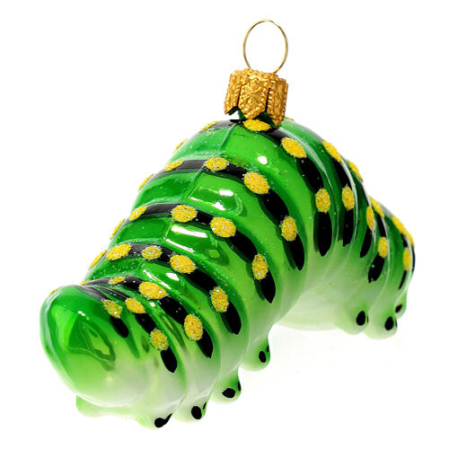 Caterpillar, Christmas tree decoration, blown glass 6