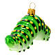 Caterpillar, Christmas tree decoration, blown glass s6