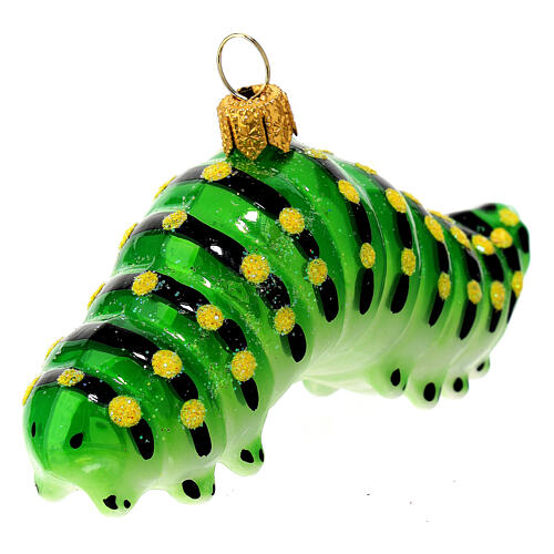 Caterpillar blown glass Christmas tree decoration  3