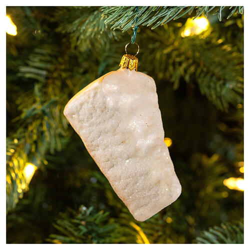 Morceau de Parmesan décoration en verre soufflé pour sapin de Noël 2