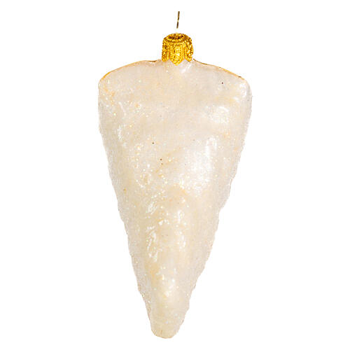 Morceau de Parmesan décoration en verre soufflé pour sapin de Noël 3