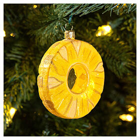 Pineapple slice Christmas decoration blown glass