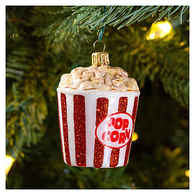 Popcorn décoration en verre soufflé pour sapin de Noël