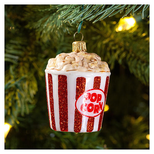 Popcorn décoration en verre soufflé pour sapin de Noël 2