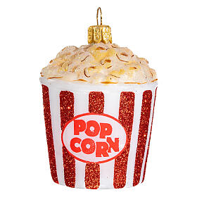 Popcorn decorazioni albero Natale vetro soffiato