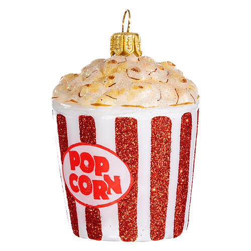 Popcorn decorazioni albero Natale vetro soffiato 3
