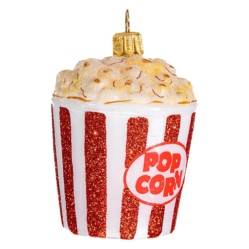 Popcorn decorazioni albero Natale vetro soffiato 4