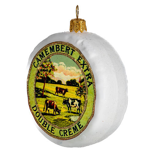 Camembert cheese Christmas tree decoration in blown glass 3