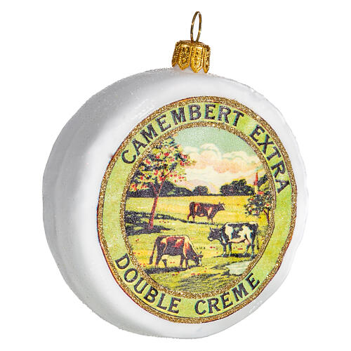 Camembert cheese Christmas tree decoration in blown glass 4