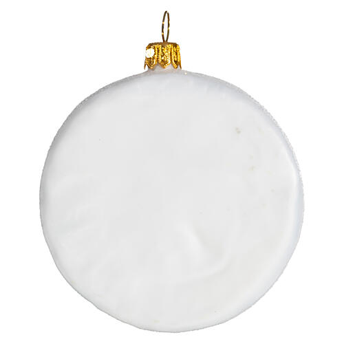 Camembert cheese Christmas tree decoration in blown glass 5