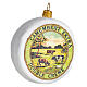 Camembert cheese Christmas tree decoration in blown glass s4