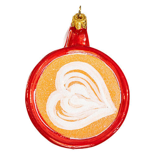 Cup of coffee, original Christmas tree decoration, blown glass 1