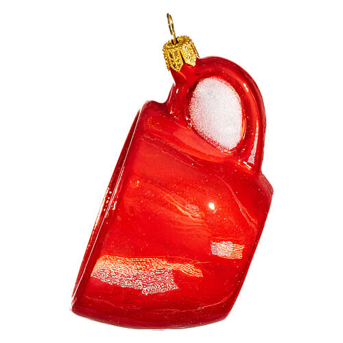 Cup of coffee, original Christmas tree decoration, blown glass 5