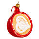 Cup of coffee, original Christmas tree decoration, blown glass s4