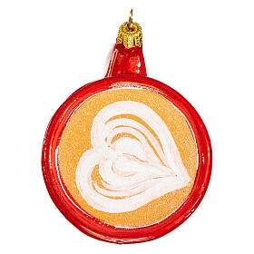 Coffee cup Christmas tree decoration in blown glass