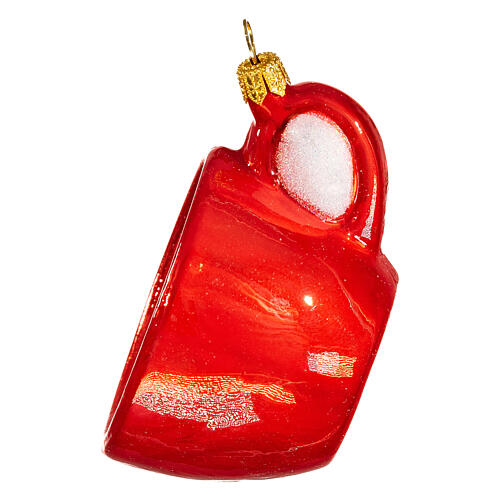 Coffee cup Christmas tree decoration in blown glass 5