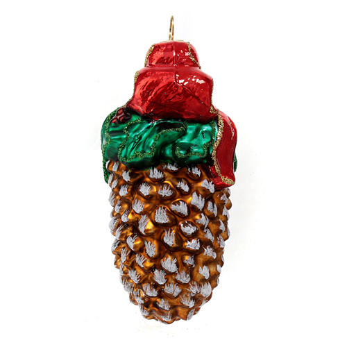 Pinecone Christmas tree decoration in blown glass 4