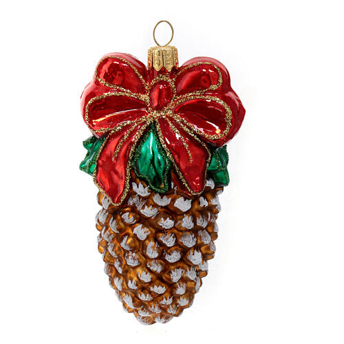 Pinecone Christmas tree decoration in blown glass 5