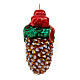 Pinecone Christmas tree decoration in blown glass s4
