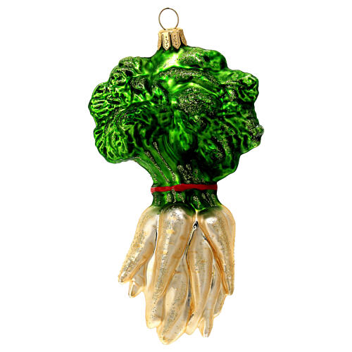Turnips bunch Christmas tree decoration in blown glass 1