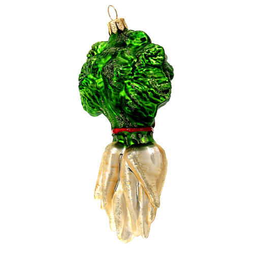 Turnips bunch Christmas tree decoration in blown glass 3