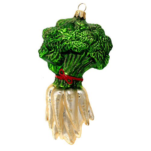 Turnips bunch Christmas tree decoration in blown glass 5