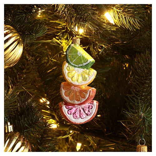 Lemons wedges blown glass Christmas tree decoration 2