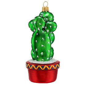 Kaktus, Weihnachtsbaumschmuck aus mundgeblasenem Glas