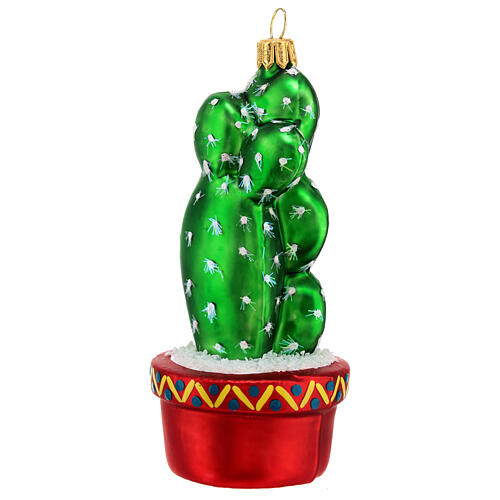 Kaktus, Weihnachtsbaumschmuck aus mundgeblasenem Glas 3