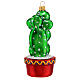 Cactus, Christmas tree decoration of blown glass s1