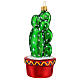Cactus, Christmas tree decoration of blown glass s3
