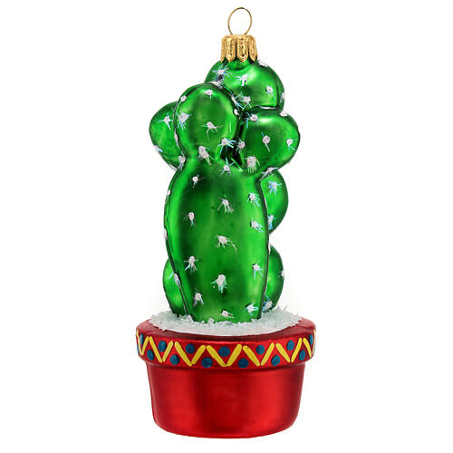Cactus décoration verre soufflé pour sapin Noël 1