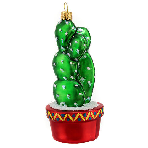 Cactus décoration verre soufflé pour sapin Noël 5