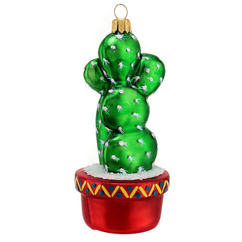 Cactus décoration verre soufflé pour sapin Noël 6