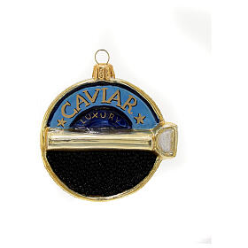 Boîte de caviar décoration en verre soufflé sapin de Noël