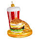 Fast food meal, original Christmas tree decoration, blown glass s4