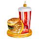 Fast Food meal Christmas tree ornament blown glass s1