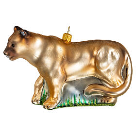 Puma décoration verre soufflé pour sapin Noël