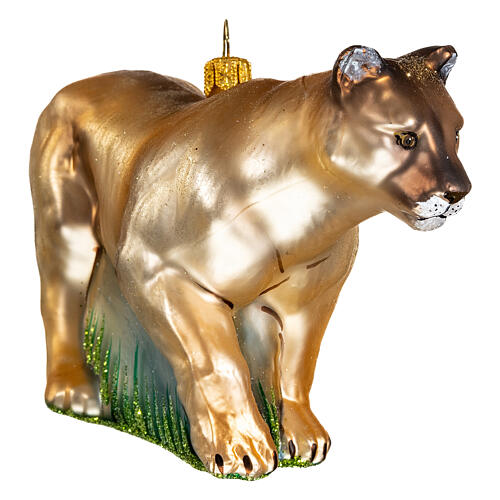Puma decorazioni albero Natale vetro soffiato 4