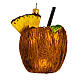 Kokosnuss-Cocktail, Weihnachtsbaumschmuck aus mundgeblasenem Glas s1