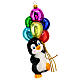 Penguin with ballons, Christmas tree decoration of blown glass s1