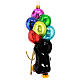 Penguin with ballons, Christmas tree decoration of blown glass s6