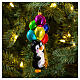 Pinguim com balões enfeite vidro soprado para árvore de Natal s2