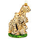 Cheetah with cubs blown glass Christmas tree decoration s4