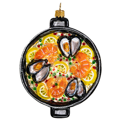 Paella décoration en verre soufflé sapin de Noël 1