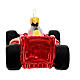 Grand Prix red car, blown glass Christmas ornaments s7