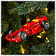 Auto rossa Gran Premio decorazione albero Natale vetro soffiato s2